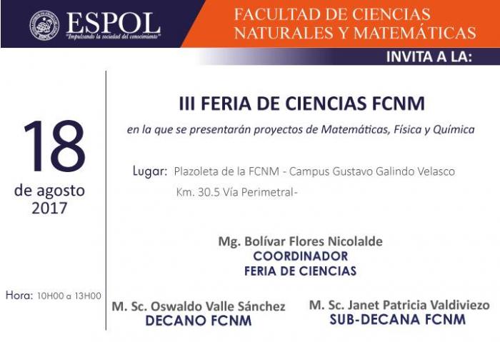 III Feria de Ciencias de la FCNM