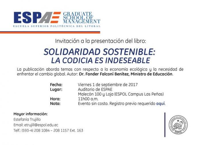 Presentación del Libro "Solidaridad Sostenible: La codicia es indeseable"
