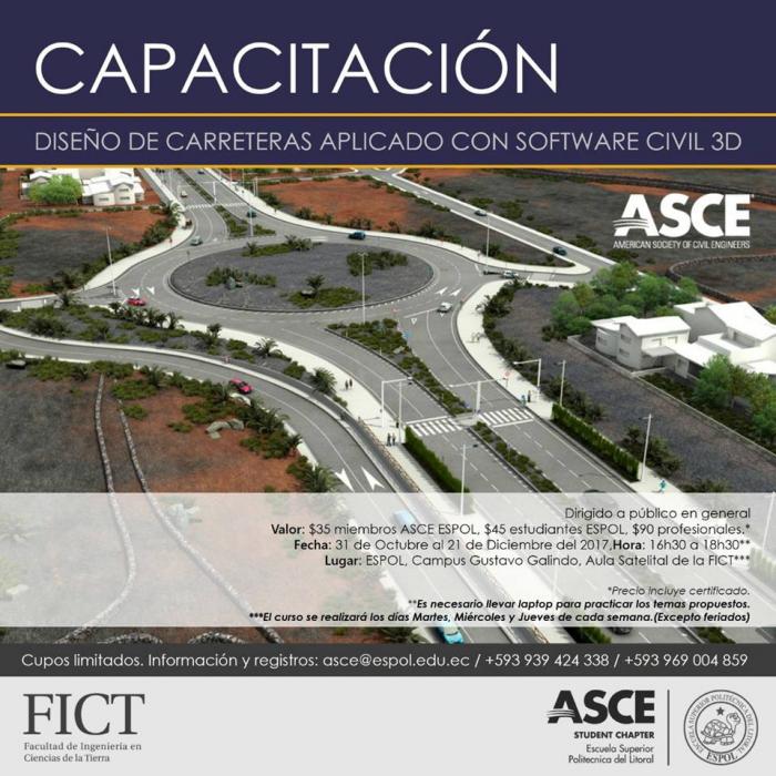 Capacitación: Diseño de carreteras aplicado con software civil 3D