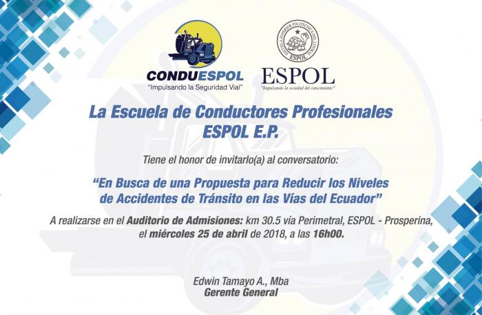 Conversatorio "En busca de una propuesta para reducir los niveles de accidentes de transito en las vías de Ecuador"