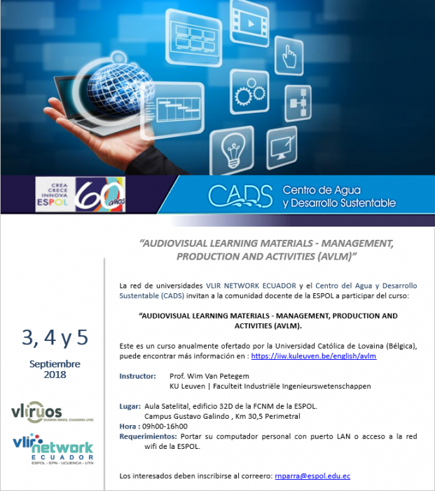 Curso: Audiovisual learning materials management, production and activities