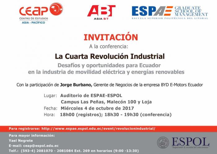Conferencia: La revolución industrial 4.0 y el futuro de las telecomunicaciones