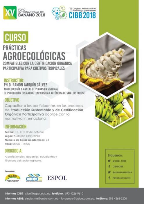 Curso: Prácticas agroecológicas compatibles con la certificación orgánica participativa para cultivos tropicales
