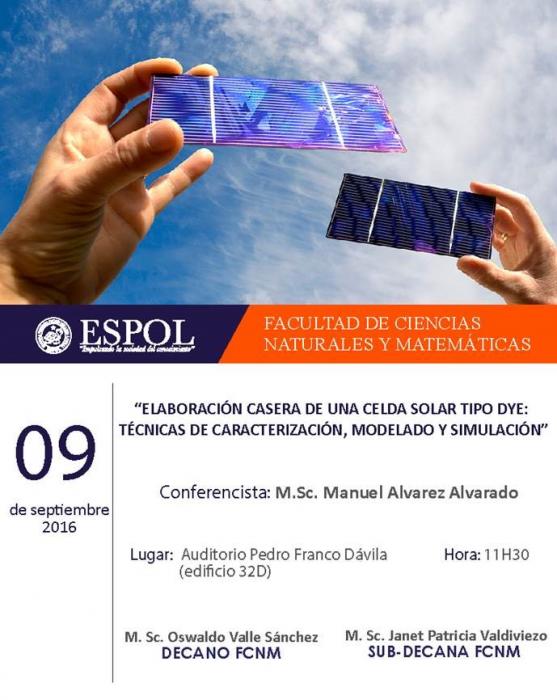 Conferencia: "Elaboración casera de una celda solar tipo DYE"