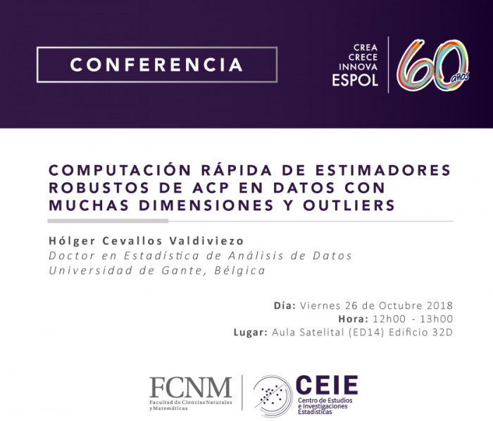 Conferencia: Computación rápida de estimadores robustos de ACP en datos con muchas dimensiones y outliers
