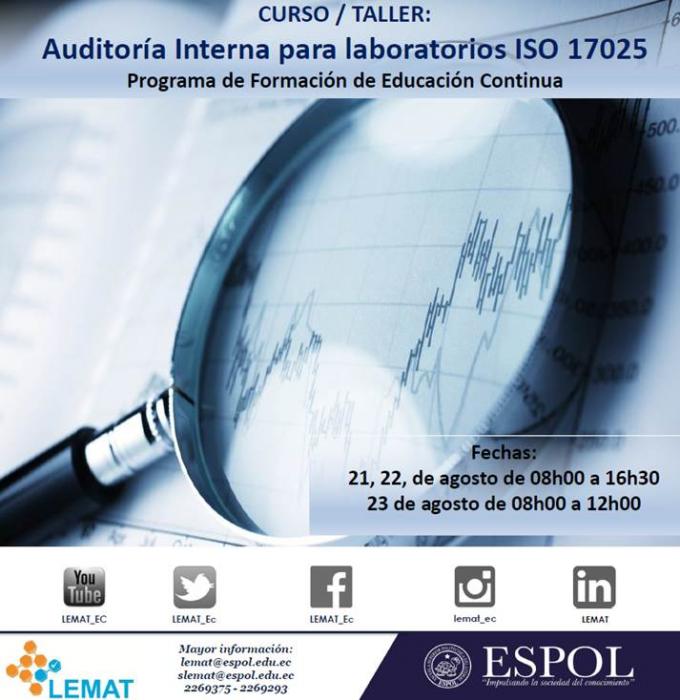 Curso-Taller: Auditoría interna para laboratorios ISO 17025