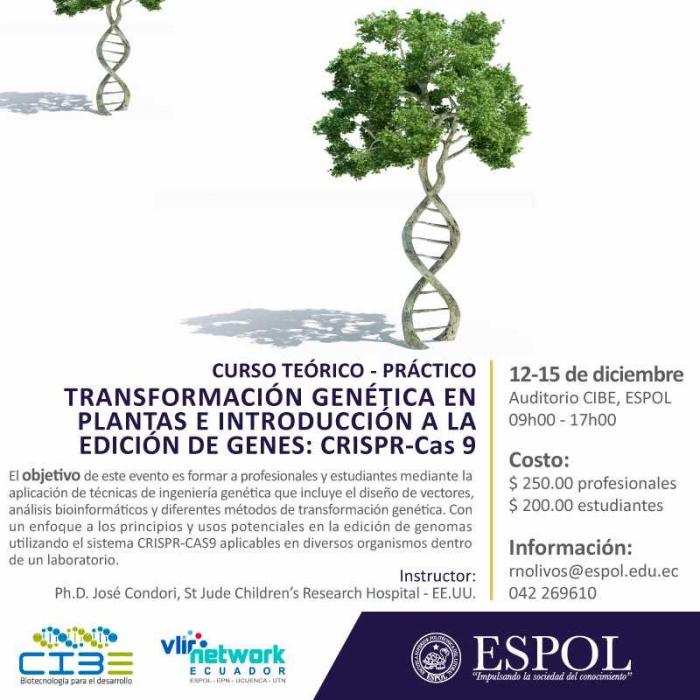 Curso Transformación Genética en Plantas e Introducción a la Edición de Genes: CRISPR- Cas 9
