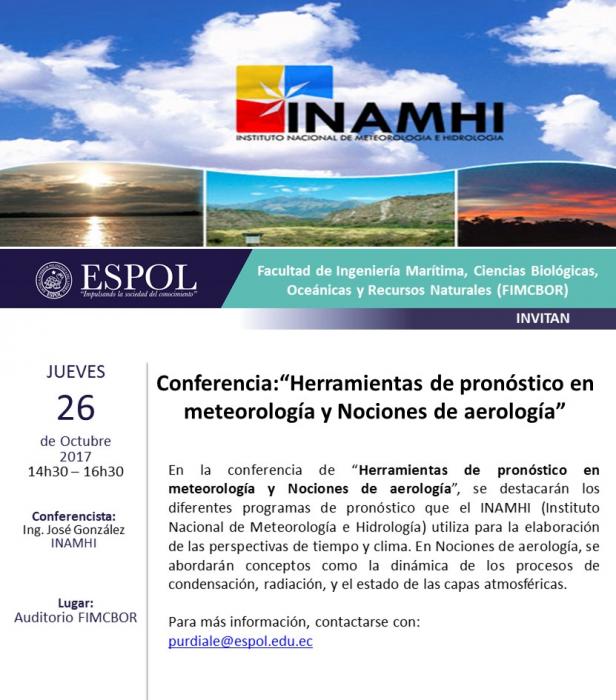 Conferencia: Herramientas de pronóstico en Metereología y nociones de Aerología