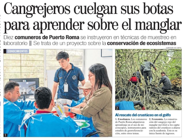 Cangrejeros cuelgan sus botas para aprender sobre el manglar