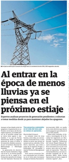 AL ENTRAR EN LA ÉPOCA DE MENOS LLUVIAS YA SE PIENSA EN EL PRÓXIMO ESTIAJE