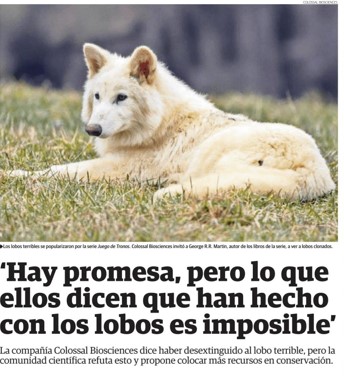 Hay promesa, pero lo que ellos dicen que han hecho con los lobos es imposible