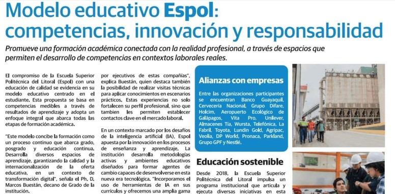 Modelo educativo ESPOL: competencias, innovación y responsabilidad