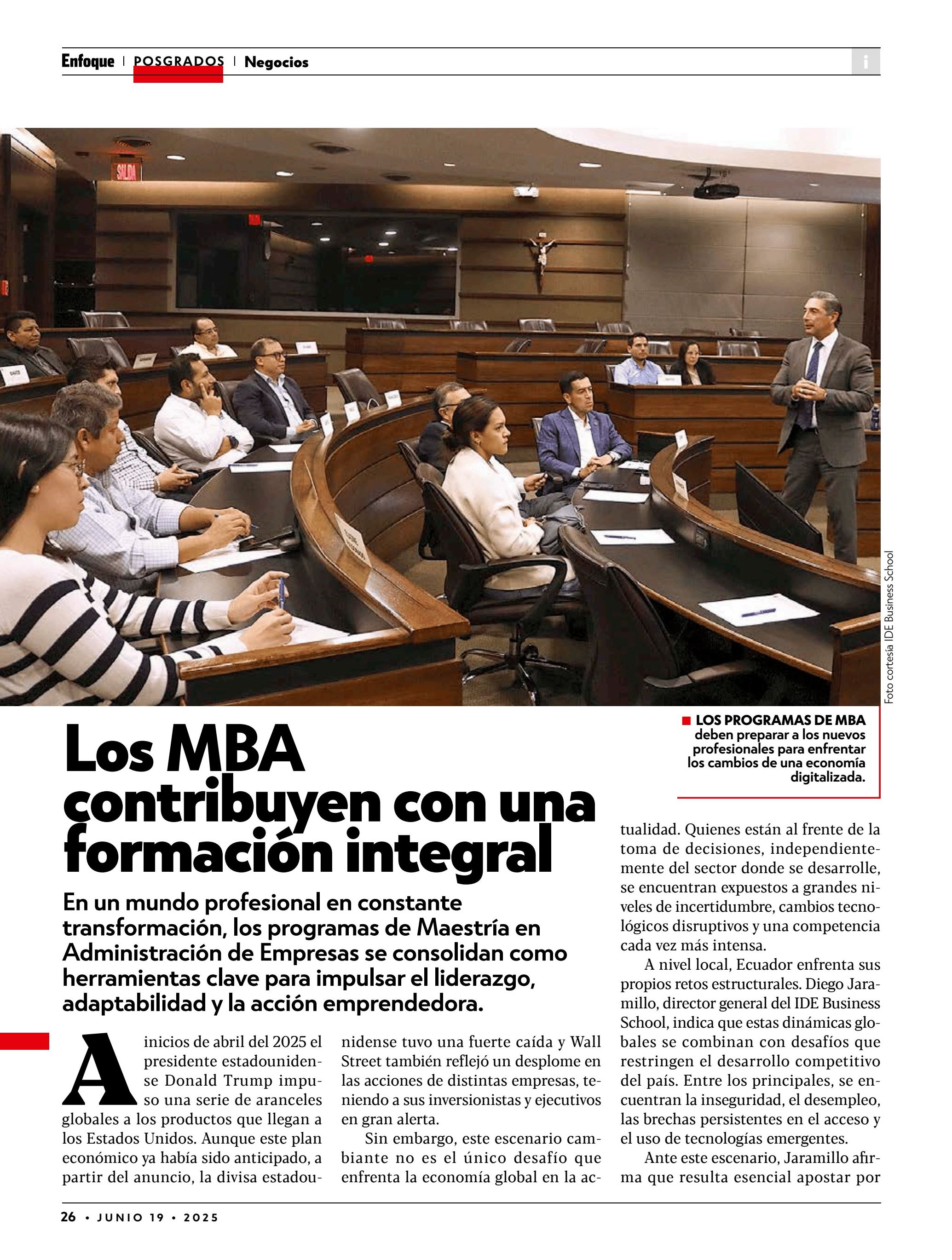 Los MBA contribuyen con una formación integral