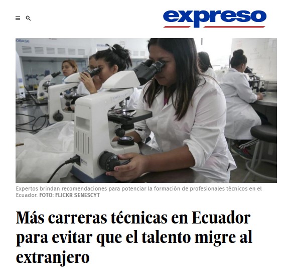 Más carreras técnicas en Ecuador para evitar que el talento migre al extranjero