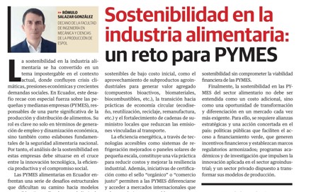 Sostenibilidad en la industria alimentaria: un reto para PYMES