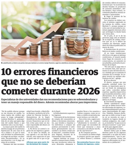10 errores financieros que no se deberían cometer durante 2026