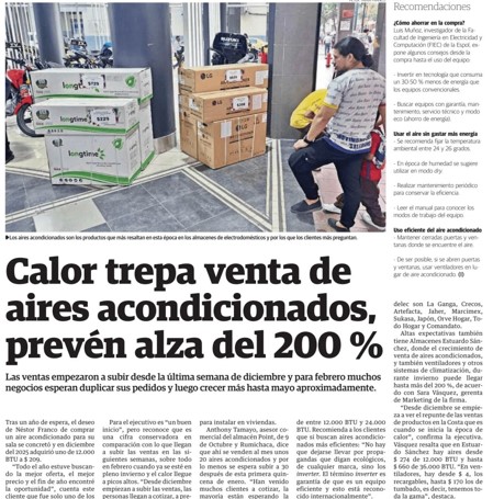 Calor trepa venta de aires acondicionados, prevén alza del 200 %