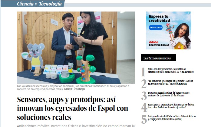 SENSORES, APPS Y PROTOTIPOS: ASÍ INNOVAN LOS EGRESADOS DE ESPOL CON SOLUCIONES REALES