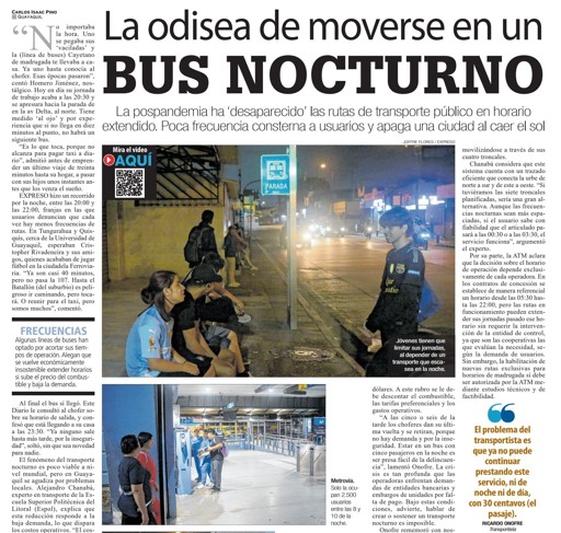 LA ODISEA DE MOVERSE EN UN BUS NOCTURNO