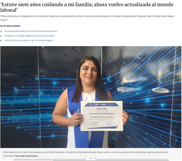 ESTUVE SIETE AÑOS CUIDANDO A MI FAMILIA; AHORA VUELVO ACTUALIZADA AL MUNDO LABORAL
