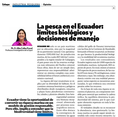 LA PESCA EN EL ECUADOR: LÍMITES BIOLÓGICOS Y DECISIONES DE MANEJO