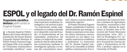 ESPOL Y EL LEGADO DEL DR. RAMÓN ESPINEL