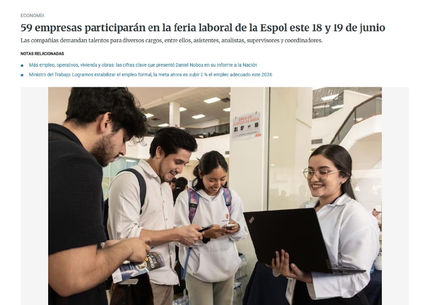  59 EMPRESAS EN FERIA LABORAL DE LA ESPOL