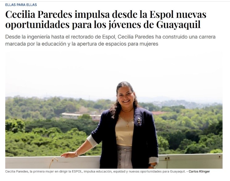 Cecilia Paredes impulsa desde la ESPOL nuevas oportunidades para los jóvenes de Guayaquil