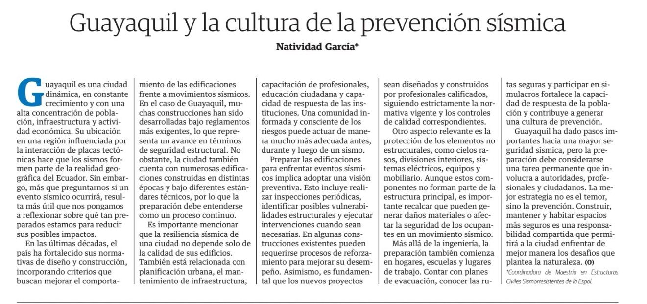 Guayaquil y la cultura de la prevención sísmica