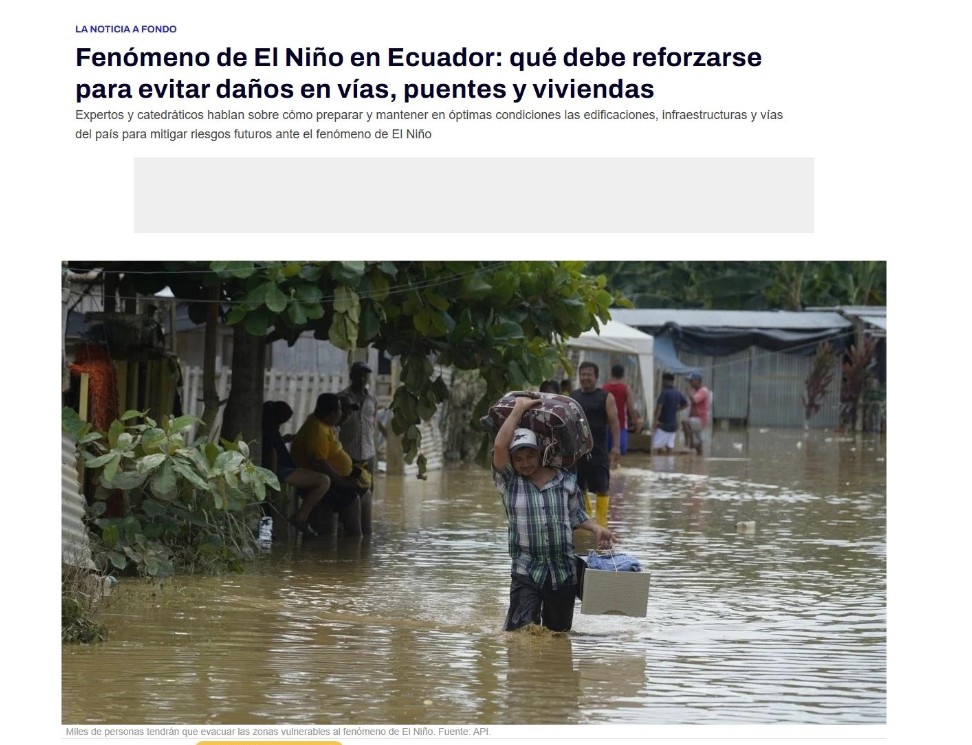 EL NIÑO: QUÉ DEBE REFORZARSE PARA EVITAR DAÑOS EN VÍAS, PUENTES Y VIVIENDAS
