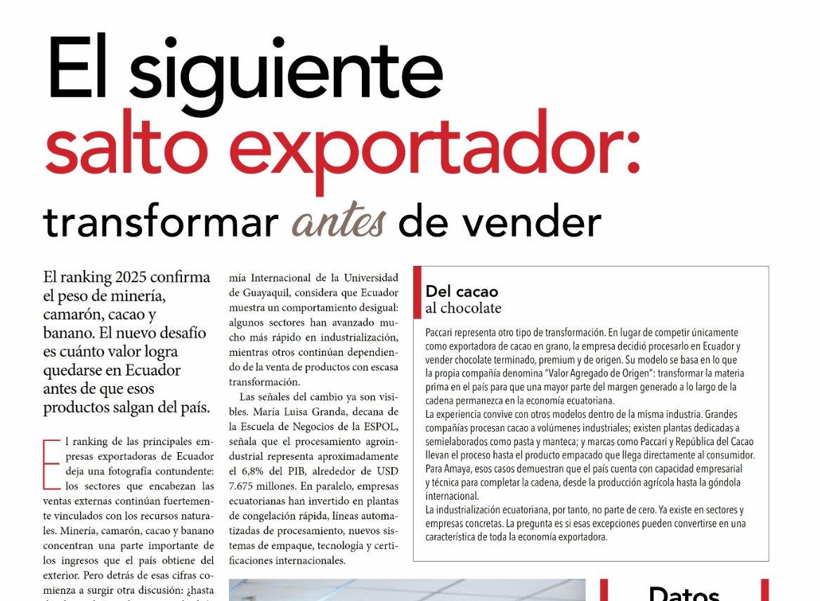 EL SIGUIENTE SALTO EXPORTADOR: TRANSFORMAR ANTES DE VENDER