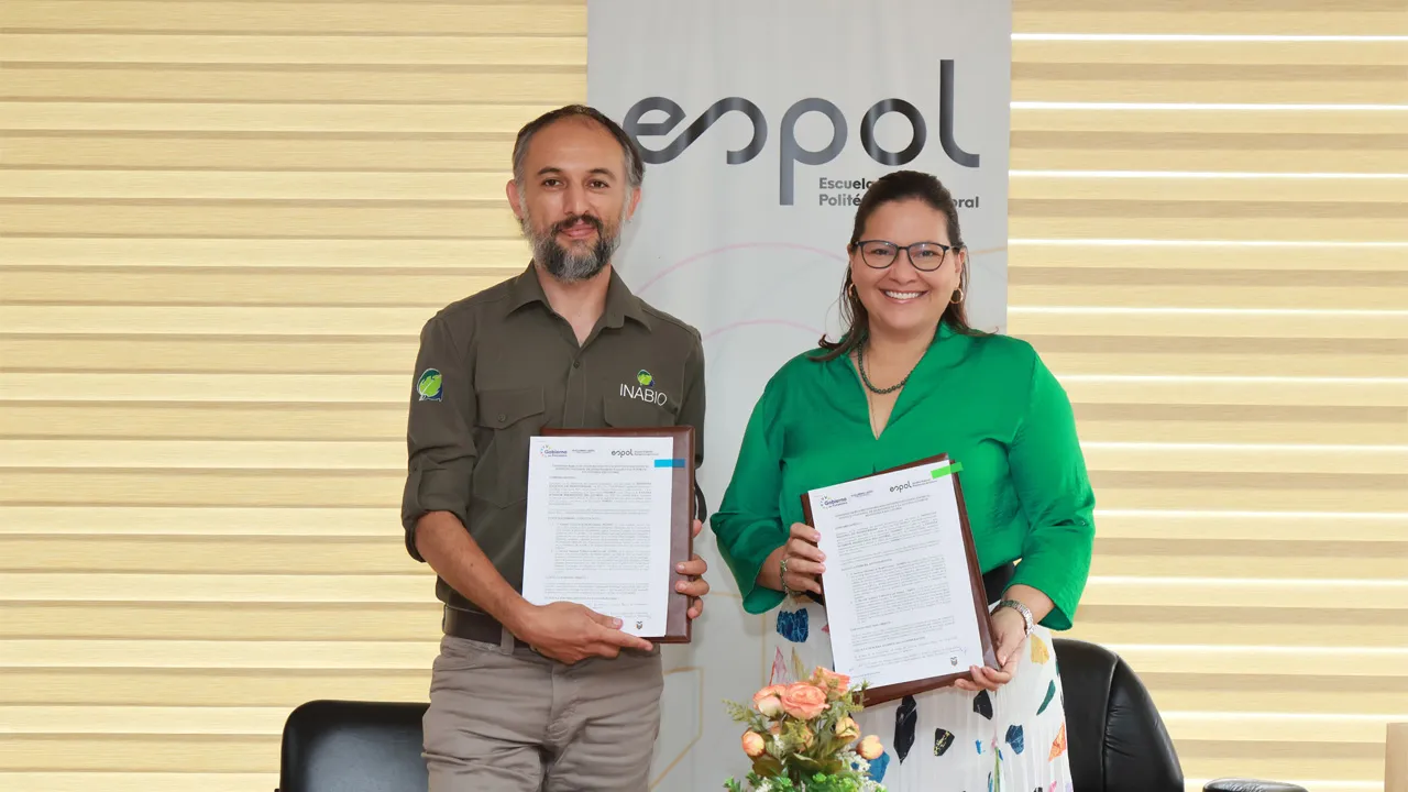 ESPOL e INABIO suscribieron convenio marco de cooperación interinstitucional.