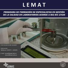 Programa de Formación de Especialistas en Gestión de la Calidad en Laboratorios acorde a ISO/IEC 17025