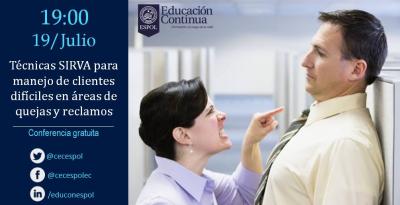 Conferencia: Técnicas SIRVA para manejo de clientes difíciles