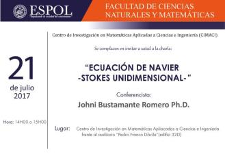 Charla: Ecuación de Navier - Stokes Unidimensional