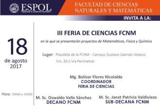 III Feria de Ciencias de la FCNM