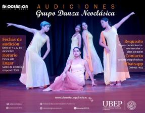 Audiciones para el grupo de Danza Neoclásica