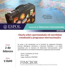 Charla sobre oportunidades de movilidad estudiantil y programas internacionales