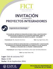 Exposición de Proyectos Integradores: 'Aplicación del método de difracción de rayos X para la identificación y cuantificación de minerales de alteración hidrotermal sobre las concesiones mineras del proyecto La Bonita, Sucumbios'