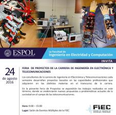 FERIA DE PROYECTOS DE LA CARRERA DE INGENIERÍA EN ELECTRÓNICA Y TELECOMUNICACIONES