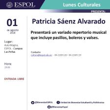 PATRICIA SÁENZ, PRESENTA REPERTORIO MUSICAL