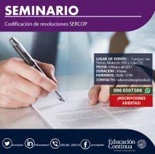 SEMINARIO DE CODIFICACIÓN DE RESOLUCIONES SERCOP