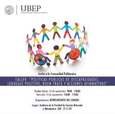 Taller: "Políticas Públicas de discapacidades, lenguaje positivo, buen trato y acciones afirmativas"