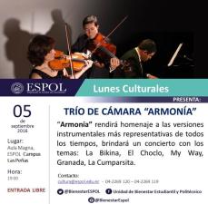 Lunes Cultural: Trío de Cámara "Armonía"