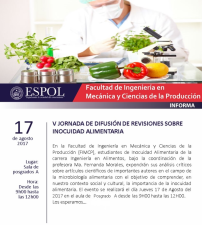 V Jornada de Difusión de Revisiones sobre Inocuidad Alimentaria