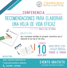 Conferencia: Recomendaciones para elaborar una hoja de vida eficaz