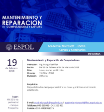 Curso: mantenimiento y reparación de computadoras