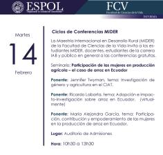 Participación de las Mujeres en participación Agrícola - El caso de Arroz en Ecuador