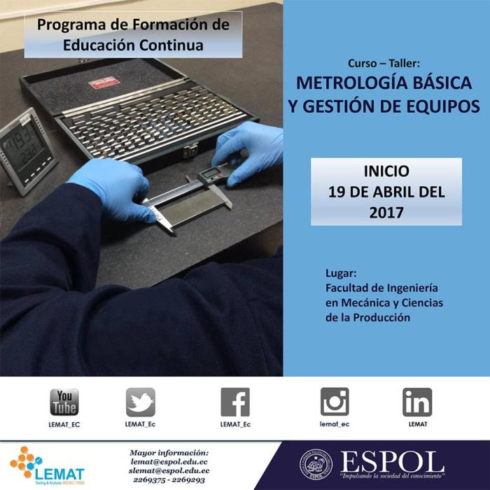 Curso - Taller: Metrología básica y gestión de equipos