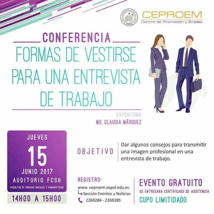 Conferencia: Formas de vestirse para una entrevista de trabajo